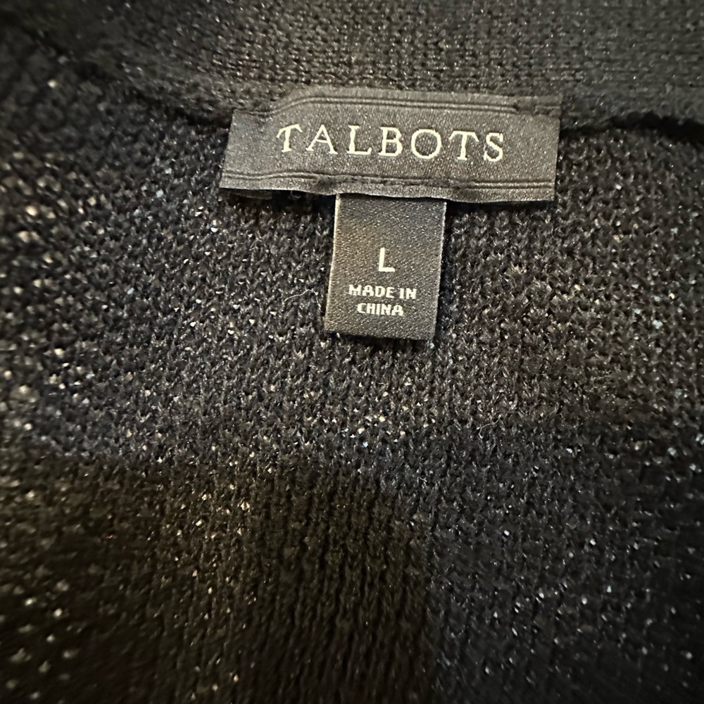 Talbots Black Open Front Cardigan Size Large - image 3